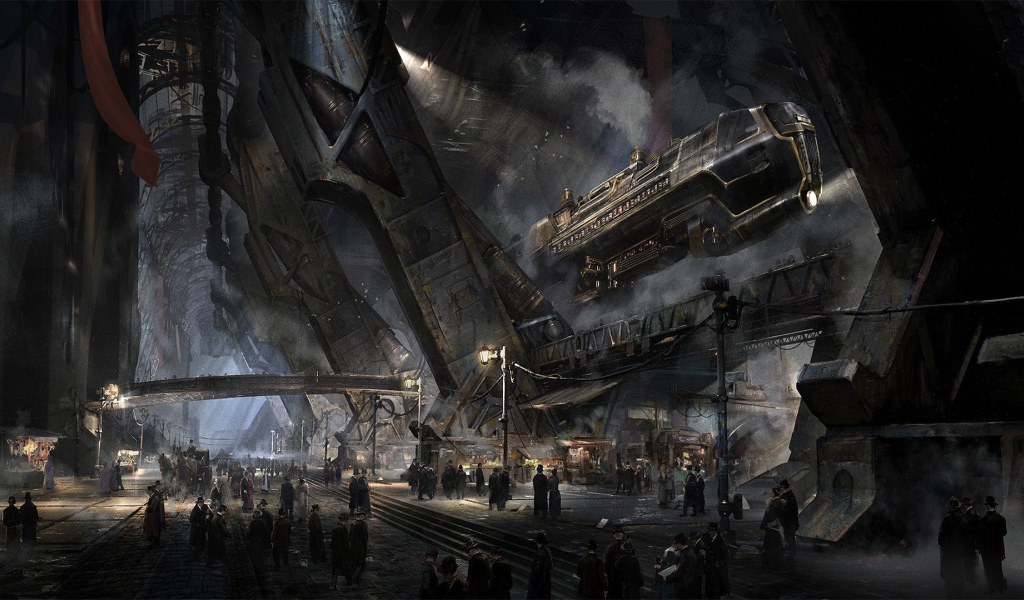 Космопорт в стиле стимпанк