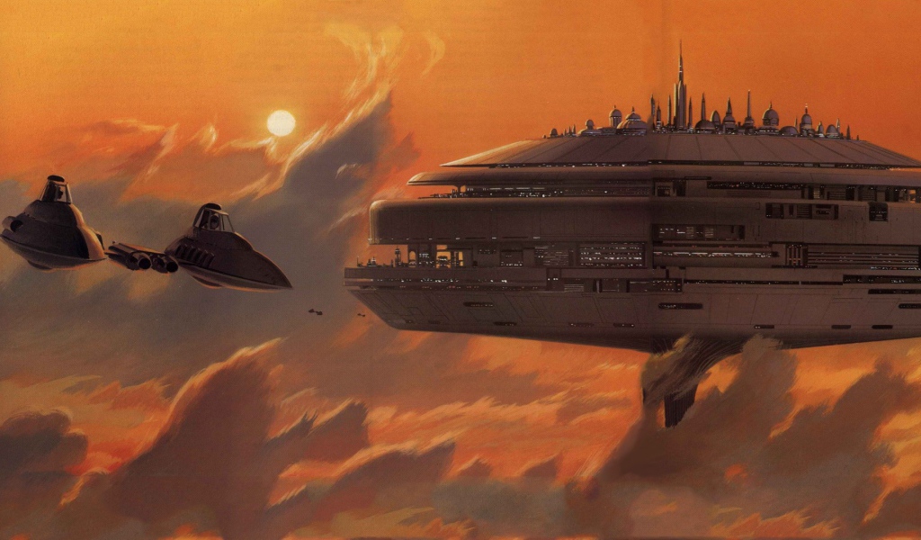 Станция парит в облаках