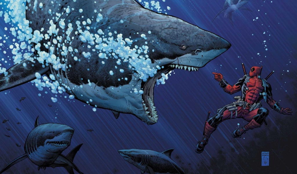 Супергерой против акул, комикс