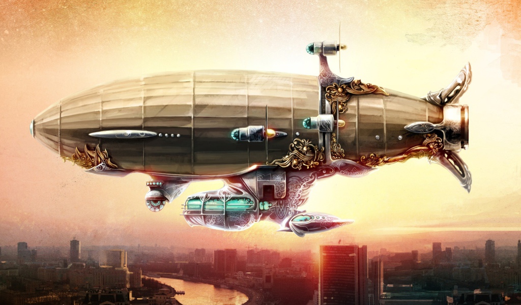 Дирижабль, стиль стимпанк