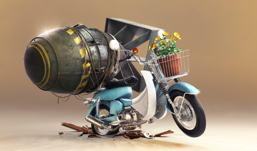 Атомная бомба на мотороллере