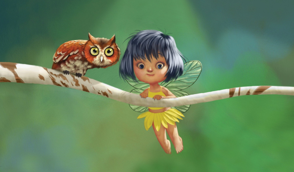 Девочка с крыльями и сова