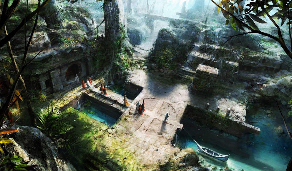 Жрецы в древнем храме