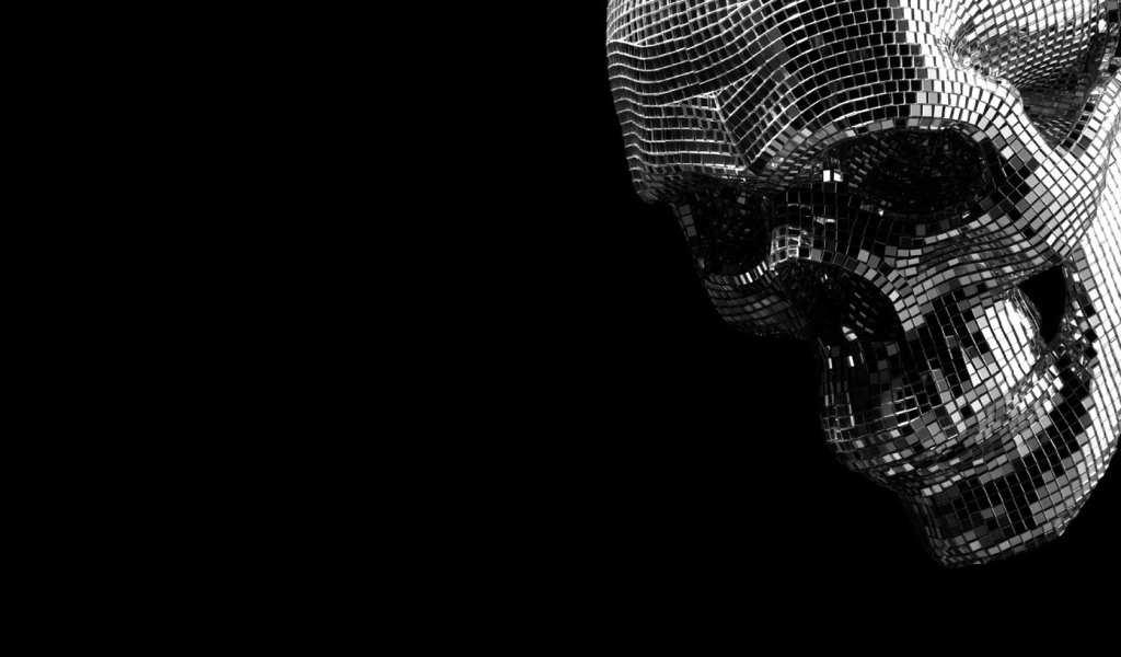 Череп из зеркальных кристаллов