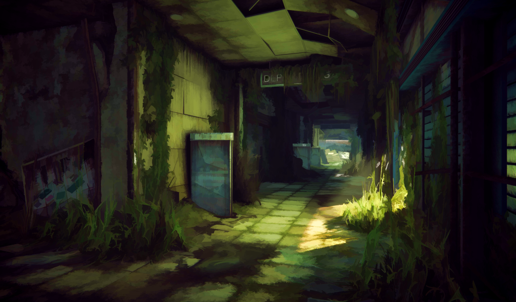 Заросли внутри заброшенного здания