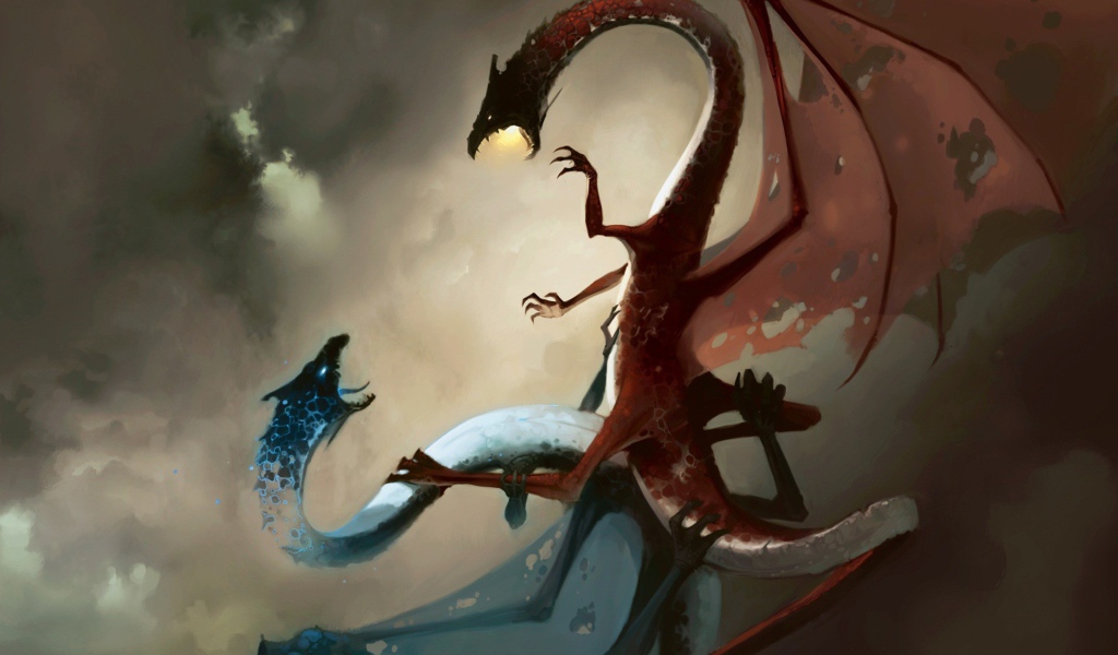 Два крылатых дракона