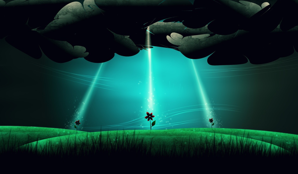 НЛО высаживает цветы на поле