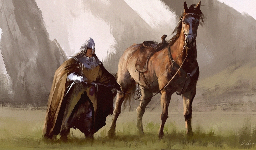 Воин со своим верным скакуном