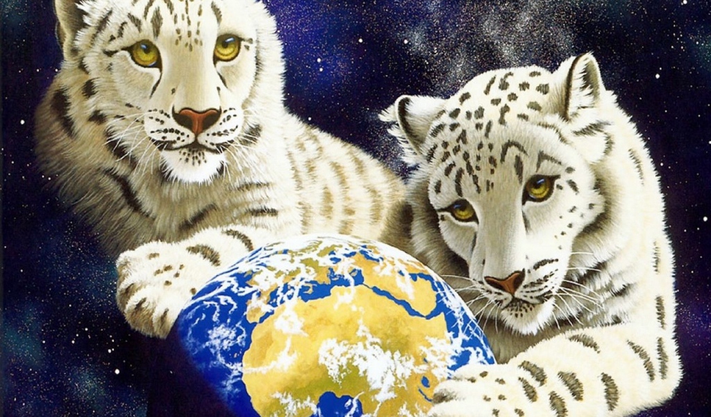 Белые тигрята берегут Землю