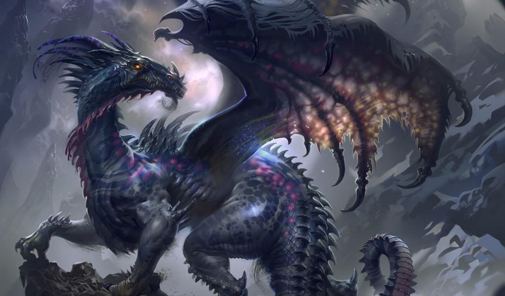 Крылатый дракон на четырех лапах