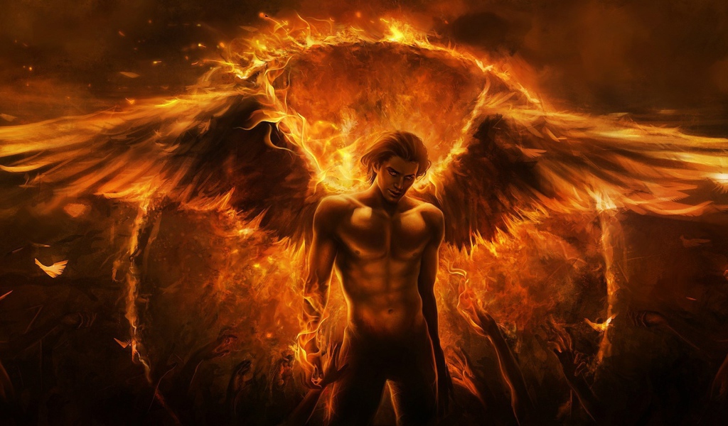Крылатый огненный демон