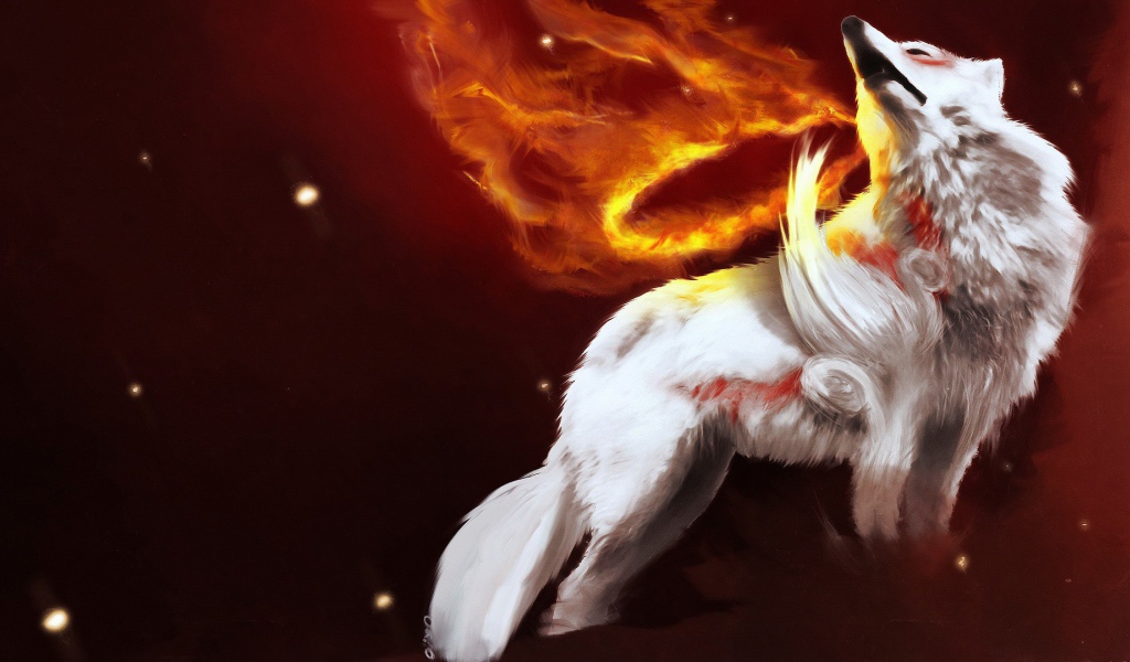 Раненый белый волк