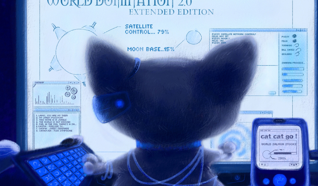 Кот около монитора