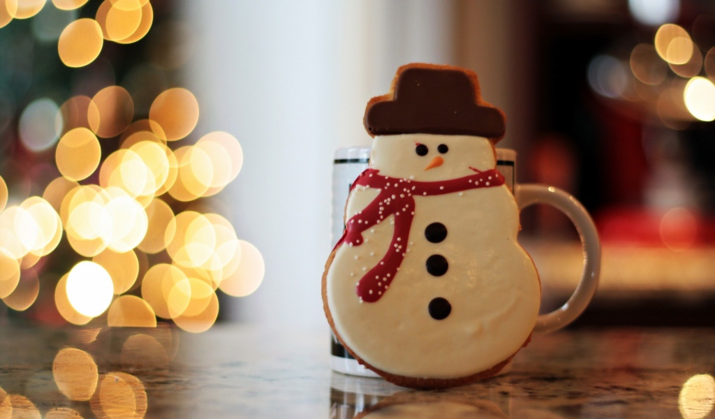 Печенье в форме снеговика