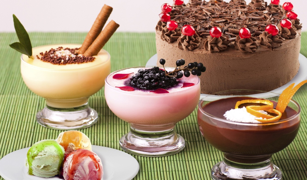 Мороженое, молочные коктейли и торт