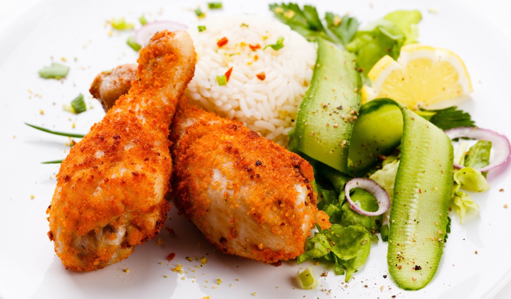 Куриные ножки с рисом и овощами