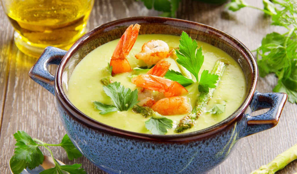 Крем-суп с креветками