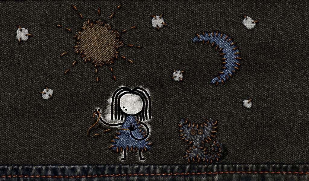 Вышивка на джинсах