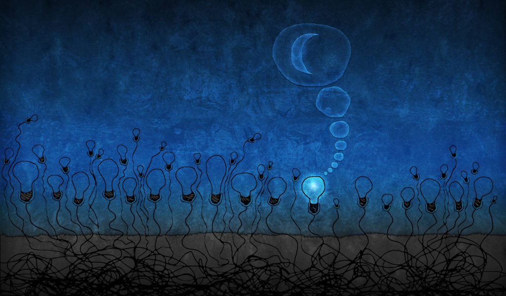 Лампочка мечтает стать луной