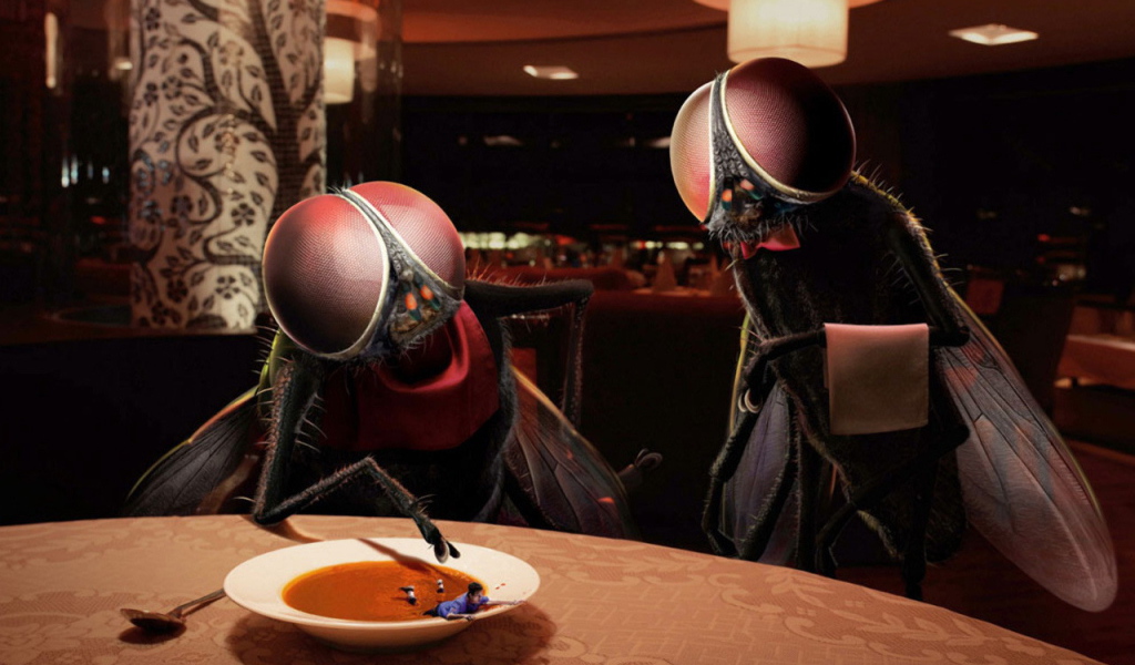 Человек в тарелке супа