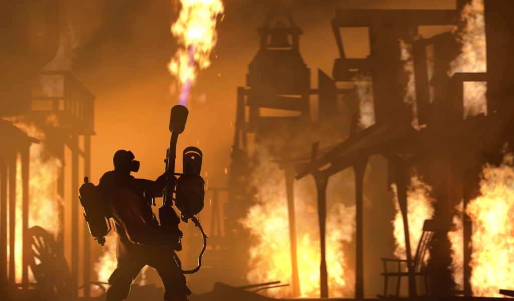 Человек с огнеметом в игре Team Fortress 2