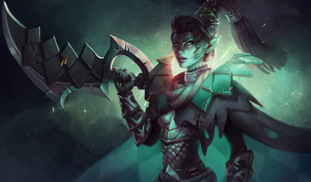 Женщина солдат с большим мечом, игра Dota 2