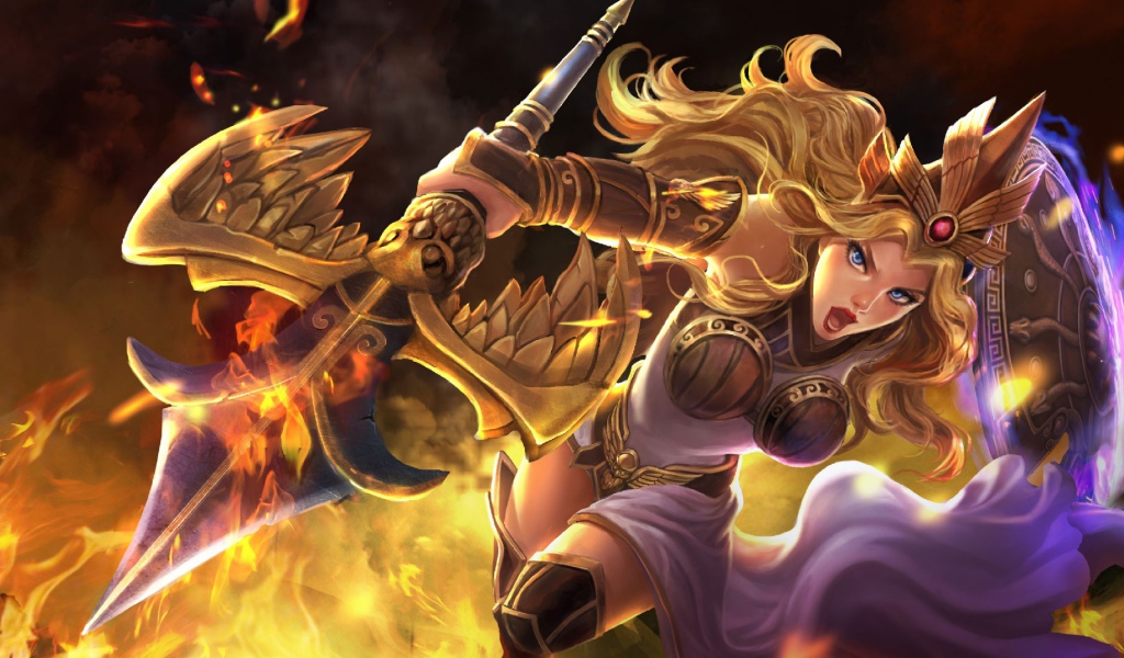 Афина с копьем, игра Smite