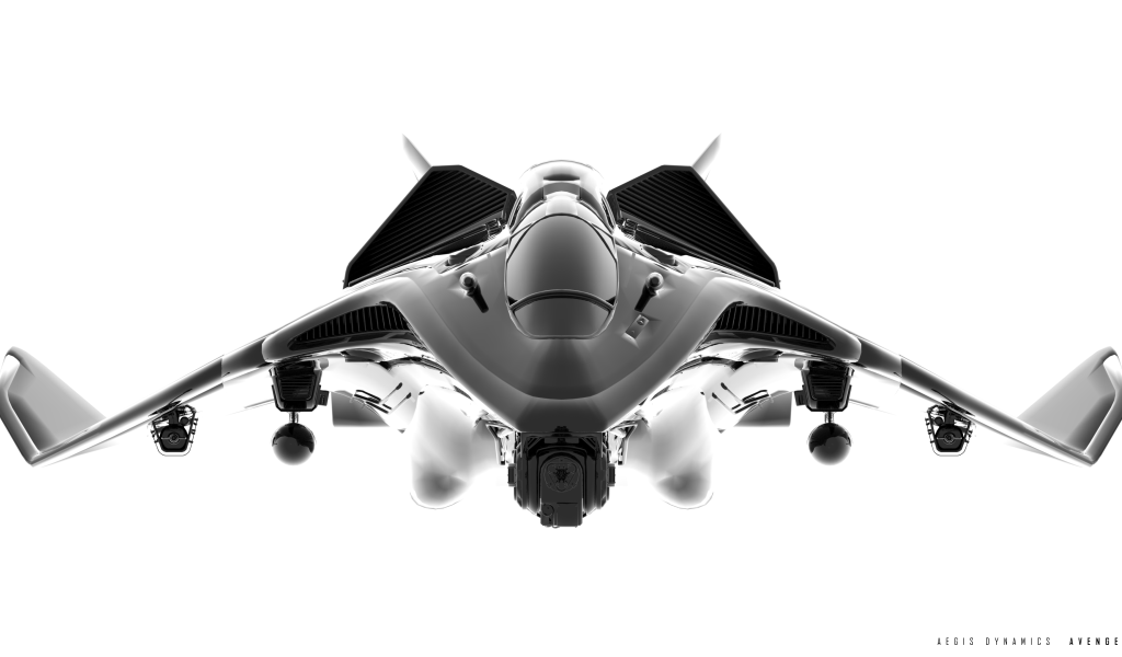 Черный истребитель в игре Star Citizen