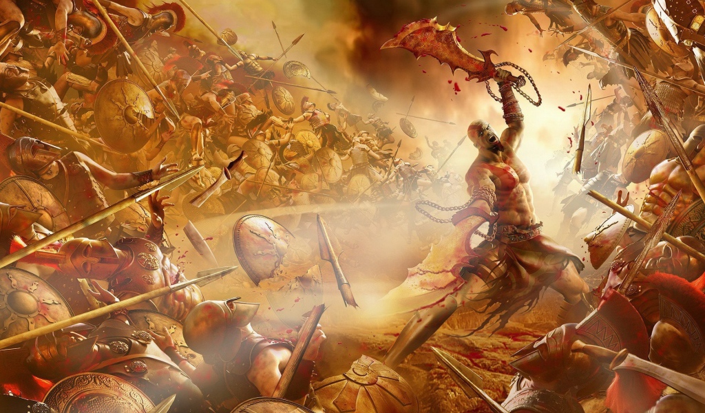 Кровавое сражение в игре God of War