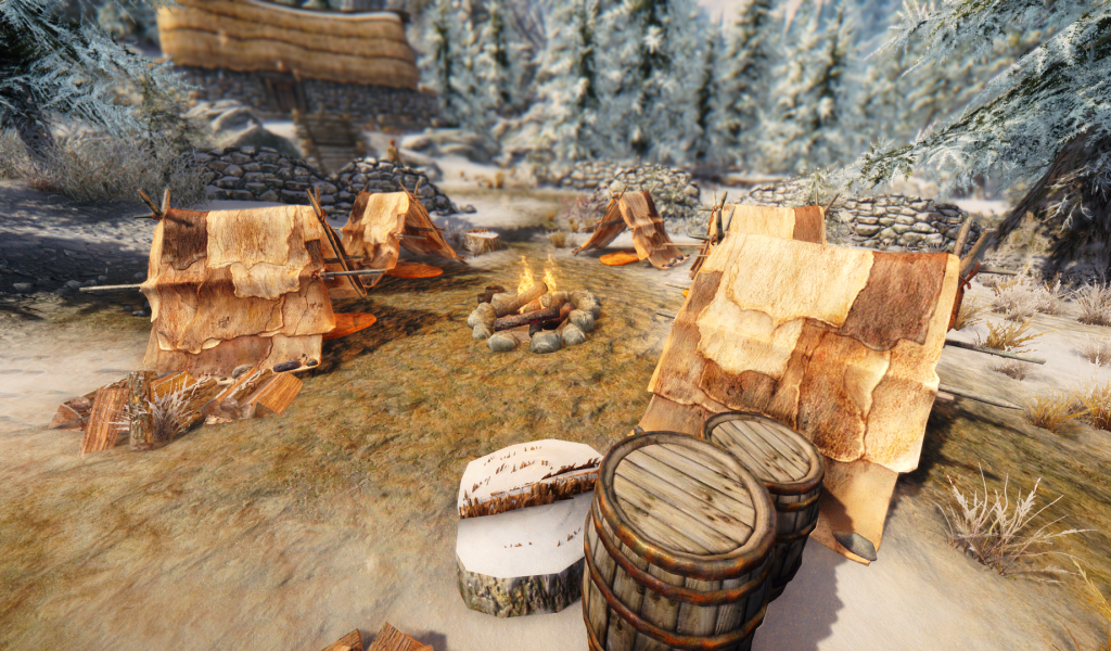 Лагерь воинов в игре The Elder Scrolls V Skyrim