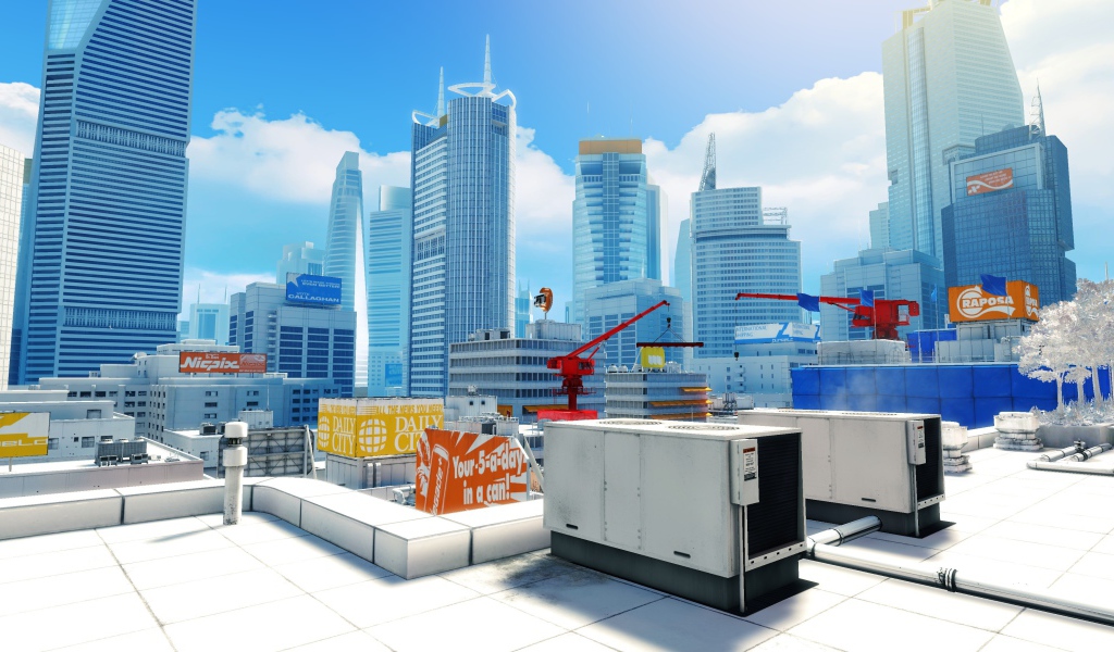 Строительство небоскребов в игре Mirror's Edge