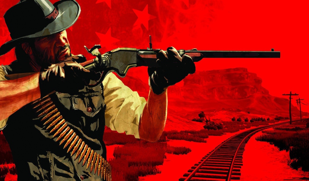 Ковбой с ружьем в игре Red Dead Redemption