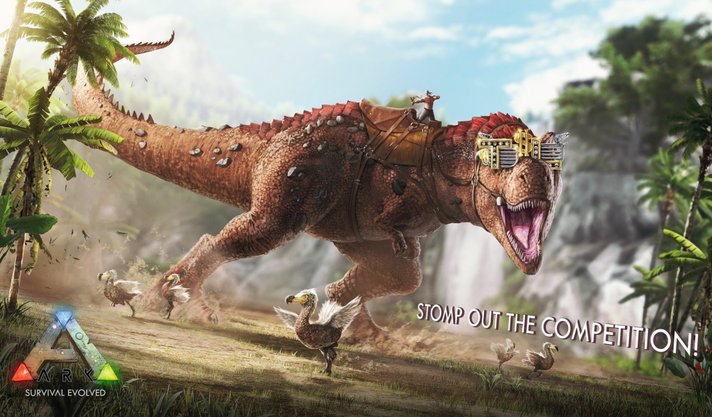 Динозавр в доспехах в игре Ark Survival Evolved