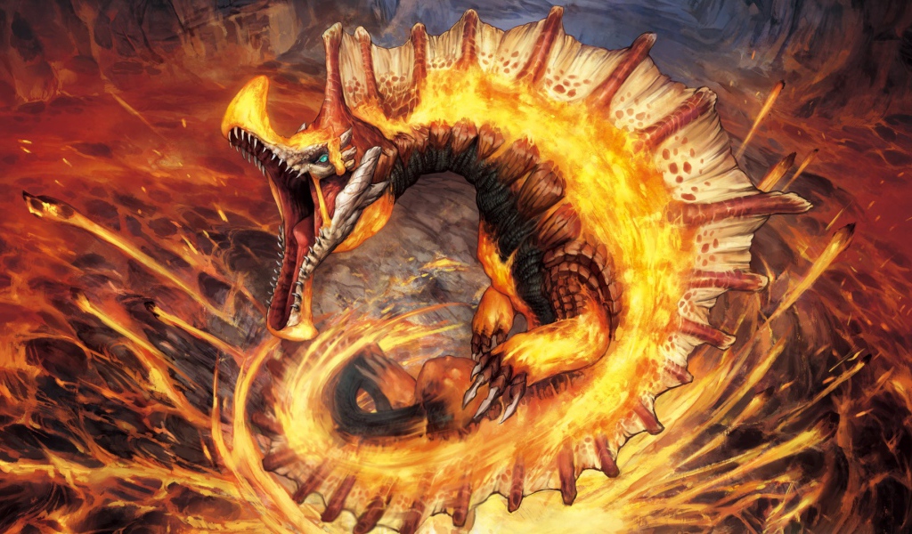 Огненный Агнактор из игры Monster Hunter