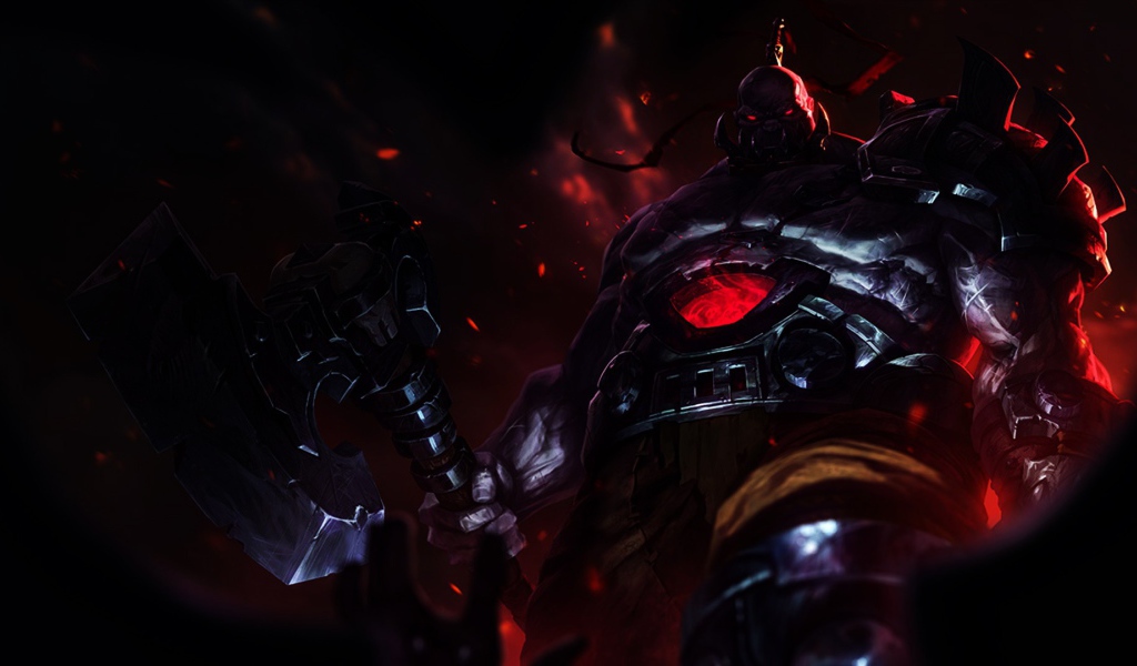 Огненный солдат из игры League of Legends