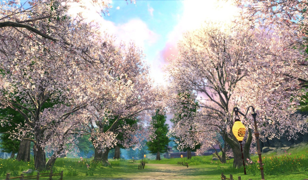 Цветущий сад в игре Blade & Soul