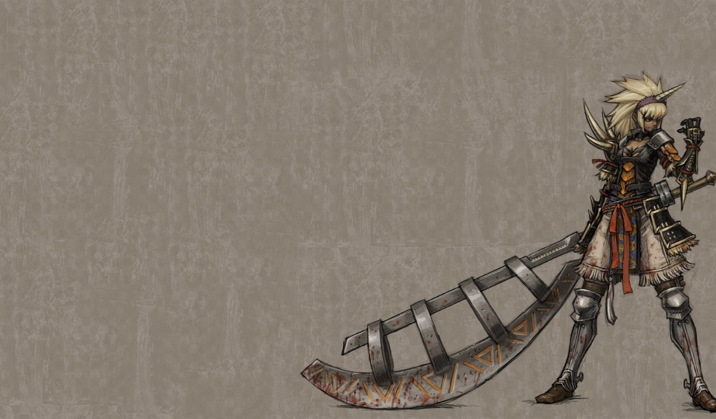 Девушка с алебардой из игры Monster Hunter