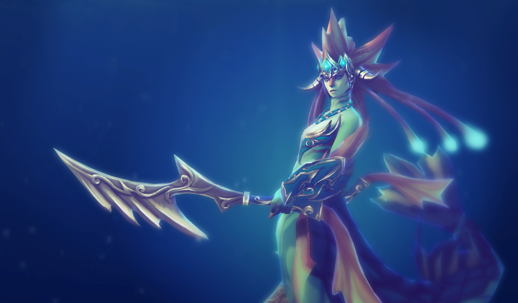 Девушка с голубой кожей, игра Dota 2