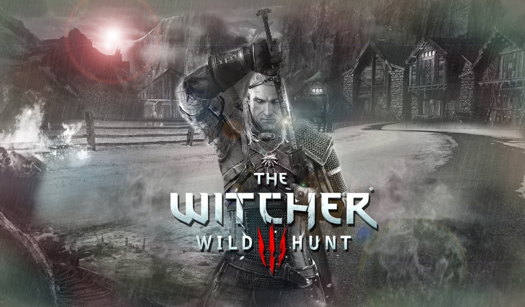 Геральд на постере игры The Witcher 3 Wild Hunt