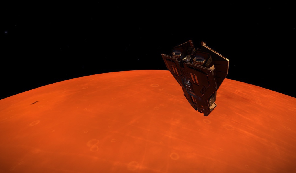 Посадка на красную планету в игре Elite Dangerous