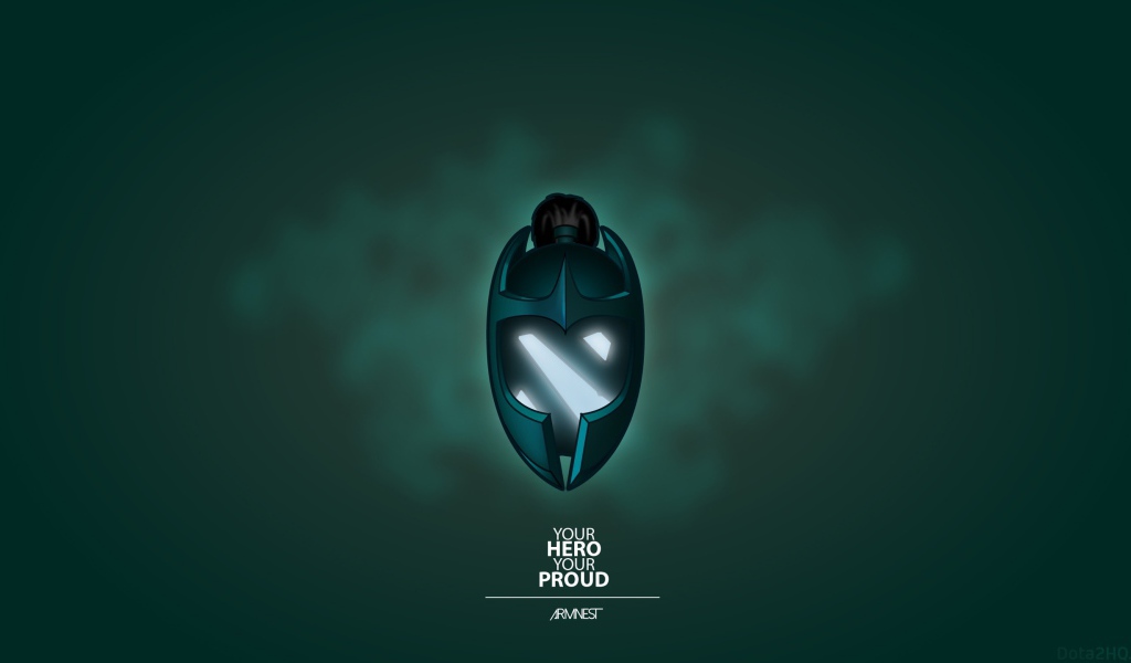 Маска из игры Dota 2, зеленый фон