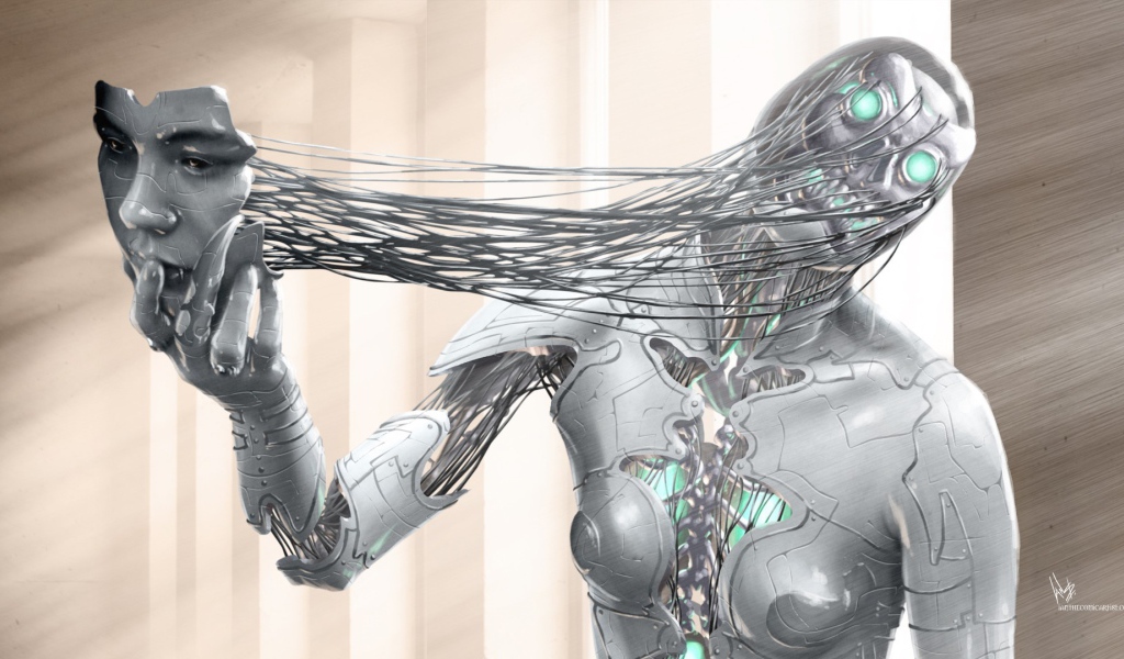 Маска робота в игре Cyberpunk 2077