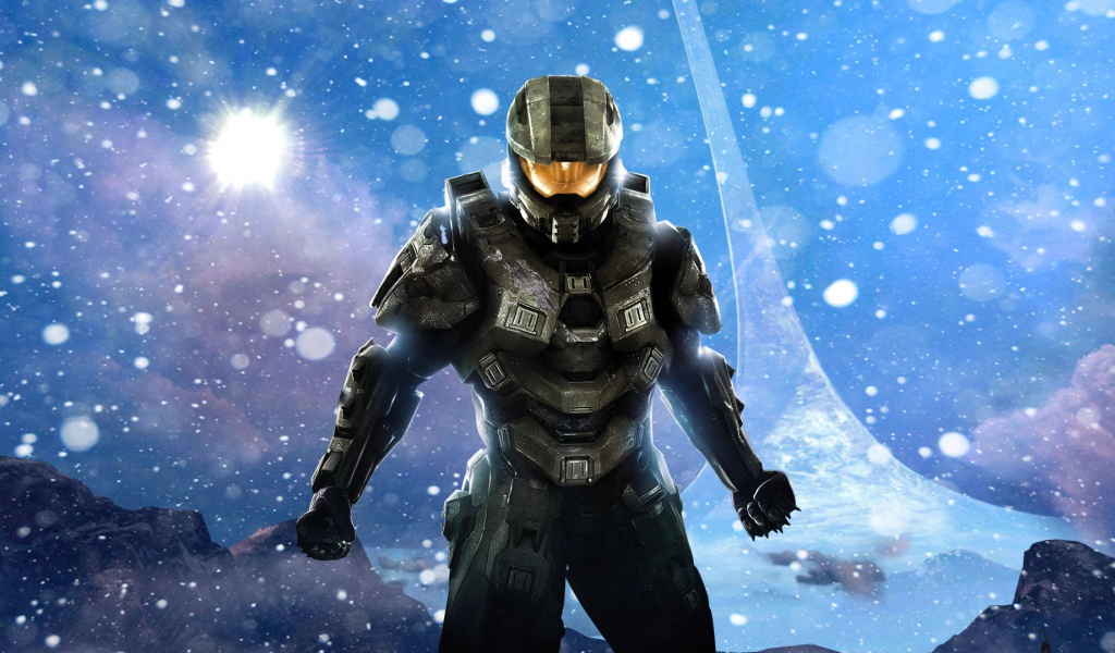 Мастер Чиф на фоне звезд