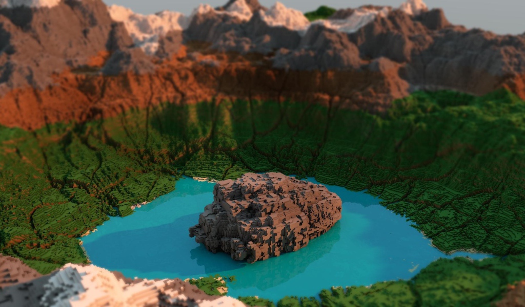 Природа каньон в стиле Minecraft