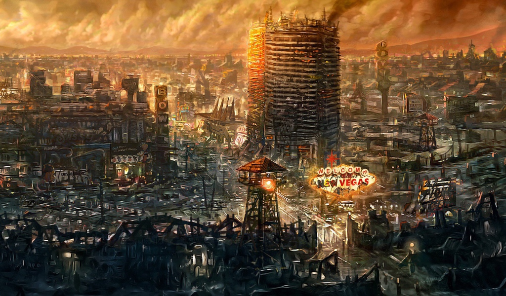 Панорама города в игре Fallout New Vegas