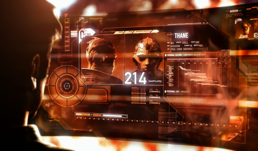 Профиль персонажа игры Mass Effect 2