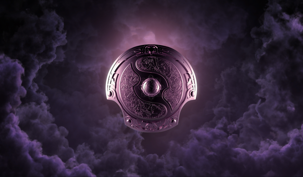 Фиолетовый щит на экране загрузки игры Dota 2