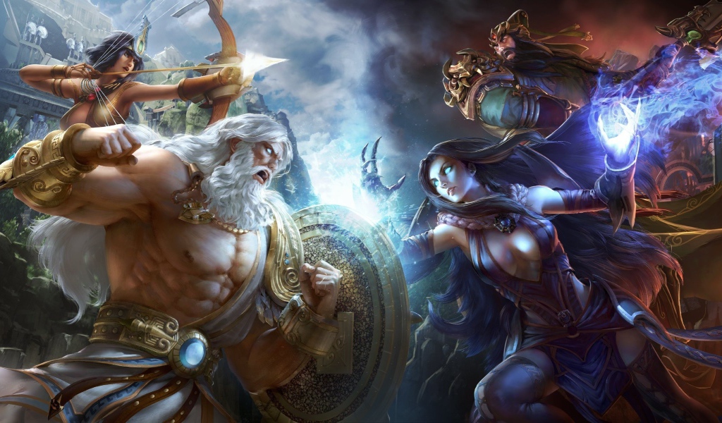 Схватка персонажей игры Smite