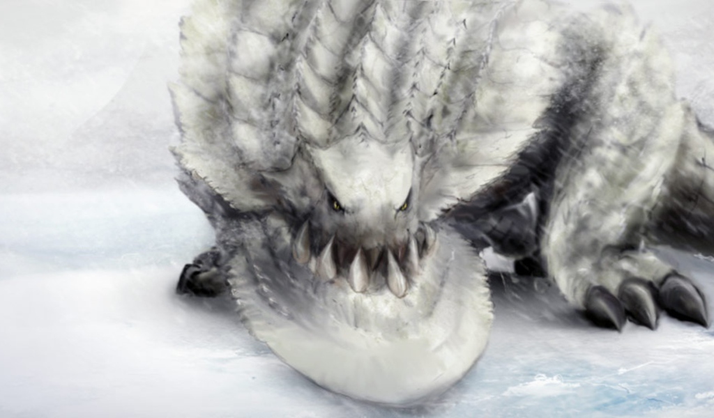 Снежный Уканлос из игры Monster Hunter