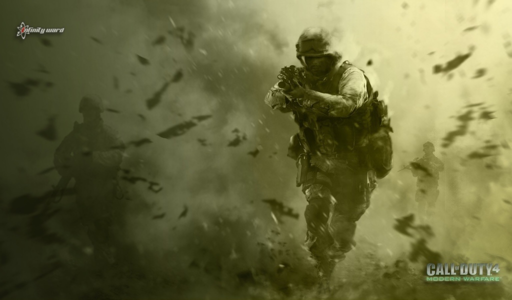Солдат бежит в игре Call of Duty Modern Warfare 4